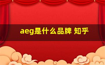 aeg是什么品牌 知乎